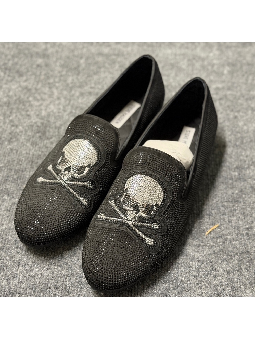 Steve Madden Raider Skull Rhinestone Loafers Mens 12 NWOT